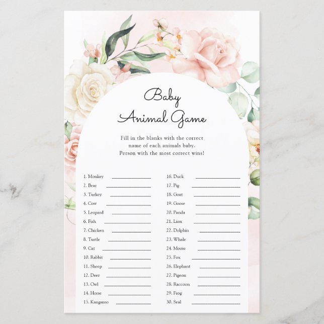 Bébé Animaux Garçon Blue Elephant Baby shower Jeu (Devant)