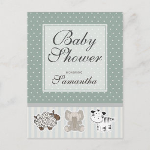 Bébé Animaux pour Baby shower Invitation