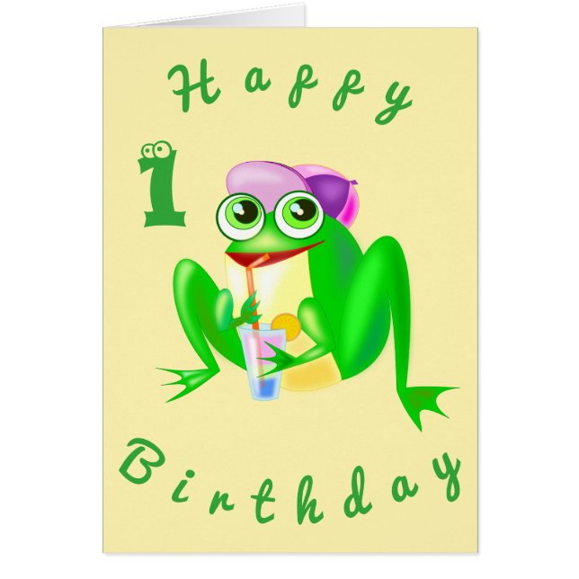 Bébé Anniversaire Carte Fête Frog - Amusant (Devant)