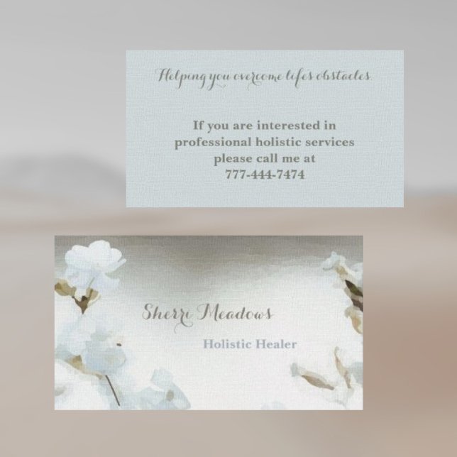 Bébé apaisant Bleu Aquarelle Carte de visite Flora (Créateur téléchargé)