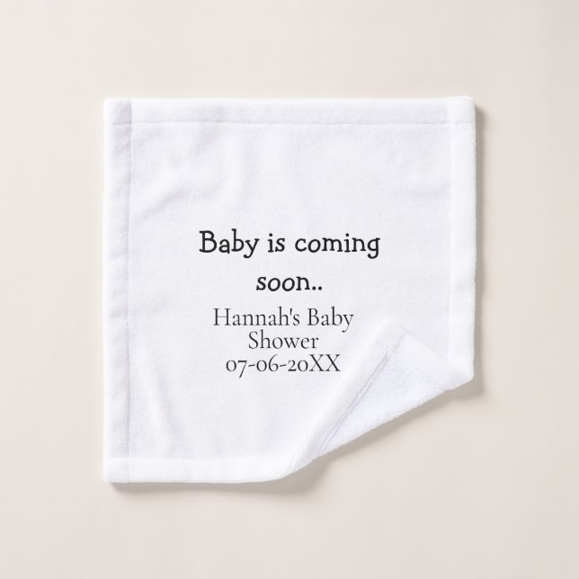 Bébé arrive bientôt nom date de la baby shower mac (Gant de toilette)