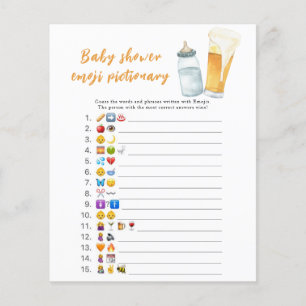 Bébé arrive jeu d'images Emoji baby shower