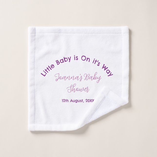 bébé arrive prénom de shower bébé rose pu (Gant de toilette)