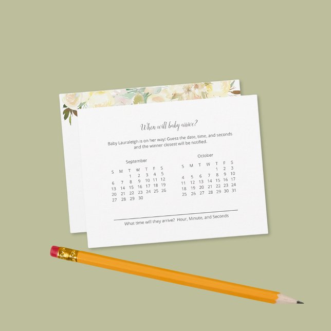 Bébé Arrivée Prédiction Élégante Rose blanche (Créateur téléchargé)