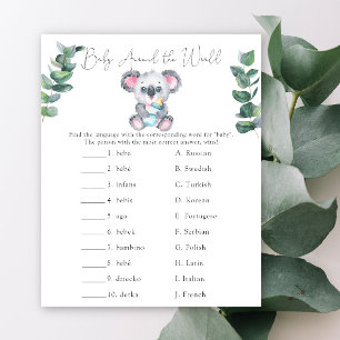 Bébé autour du monde - Baby Shower Koala