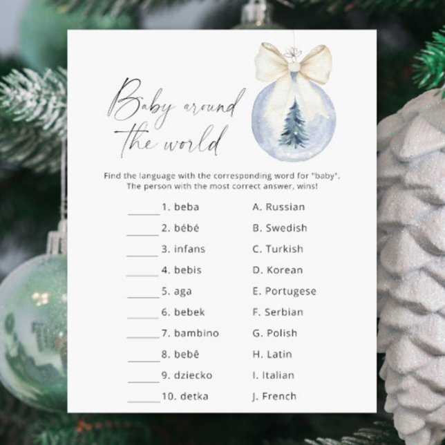 Bébé autour du monde - Jeu de Baby Shower d'hiver (Créateur téléchargé)