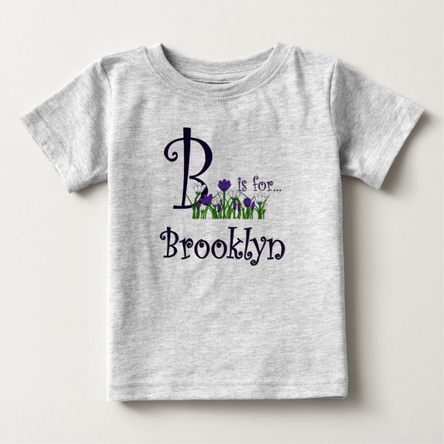 Bébé B est pour T-shirt Brooklyn Cute Spring Flowers (Devant)