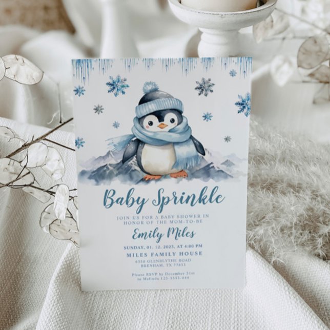 Bébé, Baby shower Penguin Invitation (Créateur téléchargé)