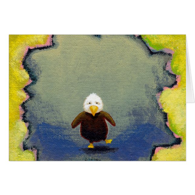 Bébé bancal d'art d'aigle chauve apprenant (Devant horizontal)