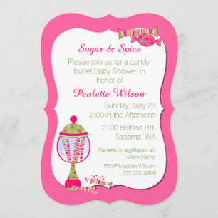 Bébé Bébé Petit Bonbon Invitation Buffet Douche