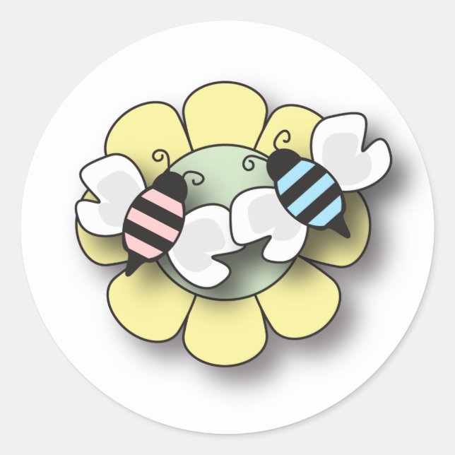 Bébé Bee Twins Boy & Girl Sticker (Devant)