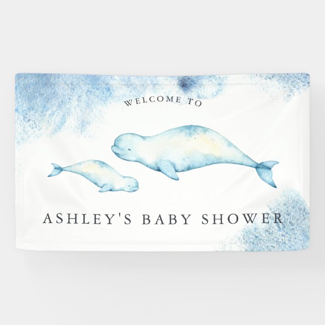 Bébé Béluga | Bannière de bienvenue pour une baby  (Horizontal)