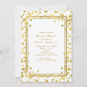 Bébé blanc & or's Breath Floral Chic Invitations