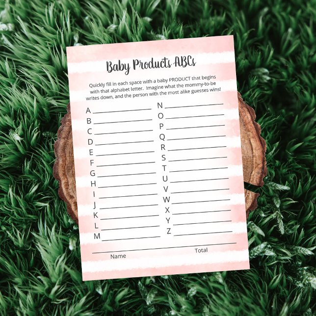 Bébé blanc rose produit ABCs Carte de jeu (Créateur téléchargé)