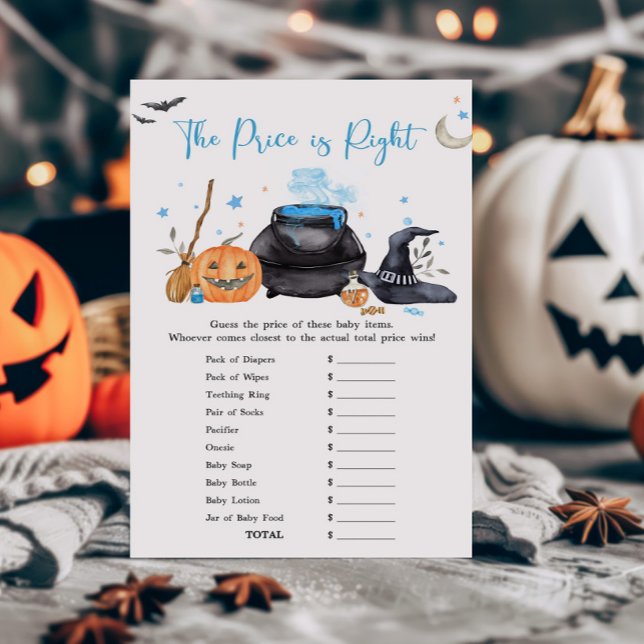 Bébé bleu brasse Le prix est le bon jeu (Baby is Brewing Baby Shower The Price is Right Game)