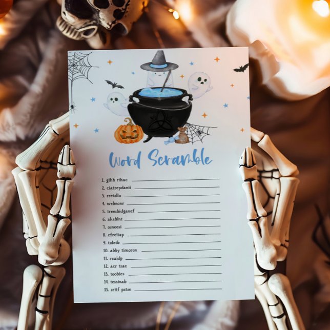 Bébé bleu brasse Word Scramble Jeu (Baby is Brewing Baby Shower Word Scramble Game )