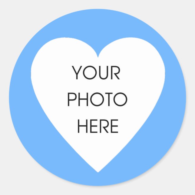 Bébé Bleu Coeur Bordure Stickers - Customisé (Devant)