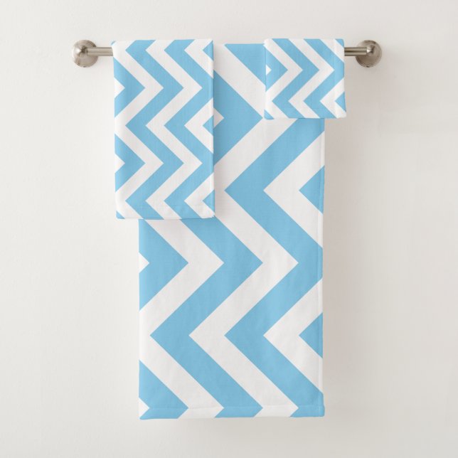 Bébé Bleu et Blanc Grand Vert. Chevron Stripes (En situation)