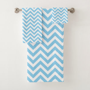 Bébé bleu et blanc moyen Horiz. Chevron Stripes