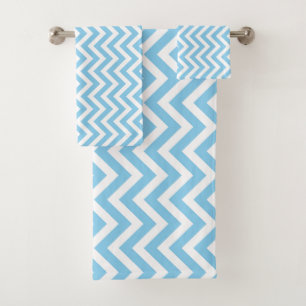 Bébé Bleu et Blanc Moyen Vert. Chevron Stripes