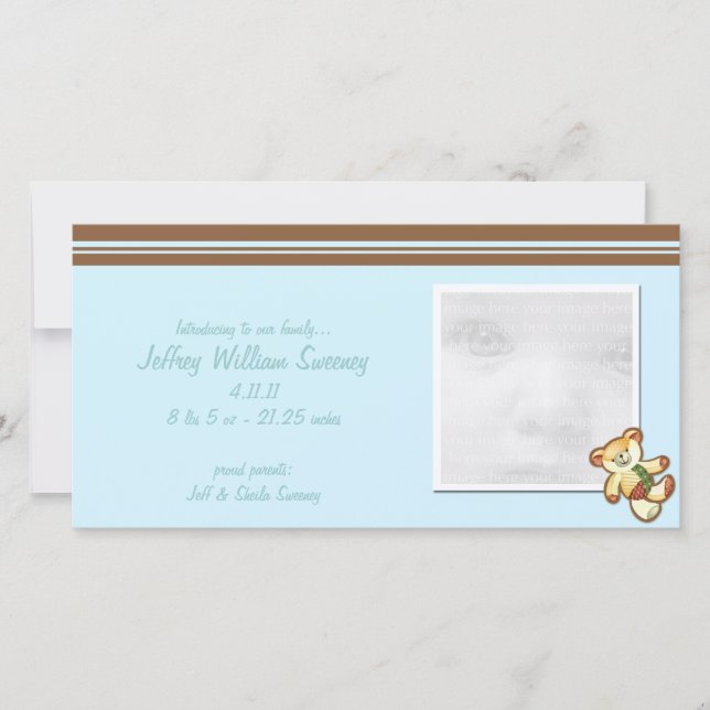 Bébé bleu Faire-part (Devant)