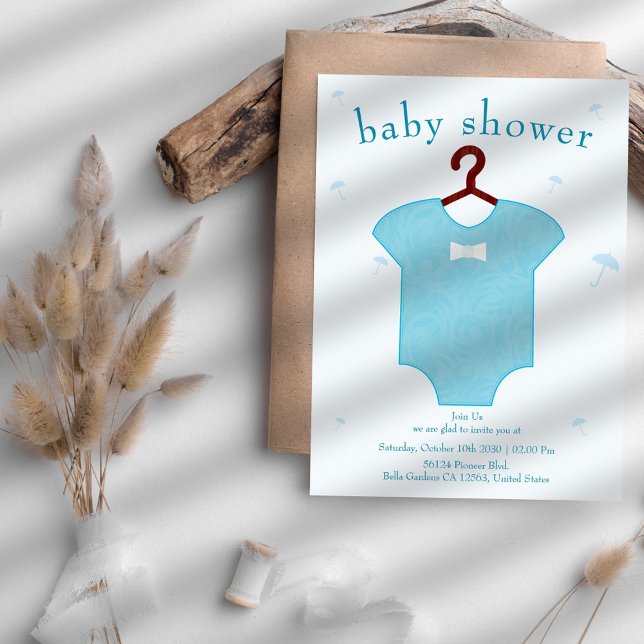 Bébé bleu garçon douche Invitation (Créateur téléchargé)