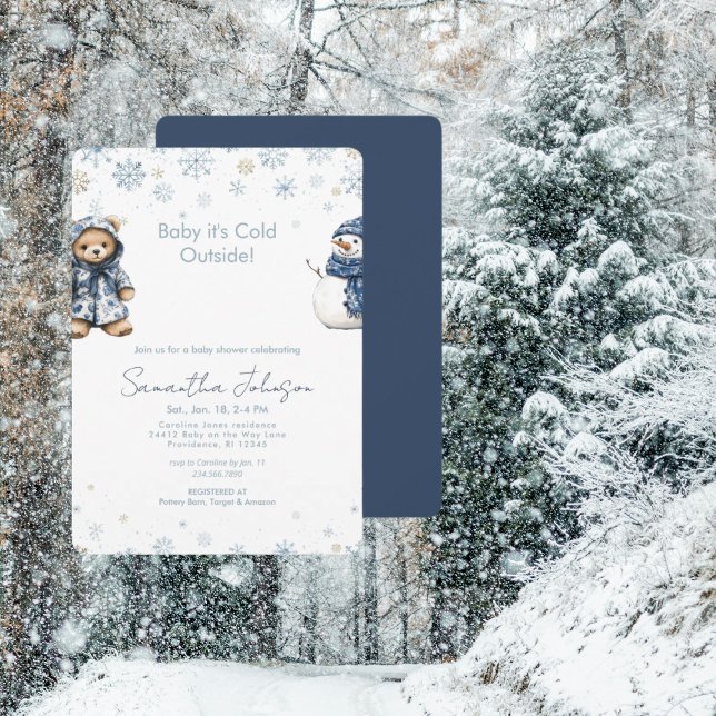 Bébé Bleu Il Fait Froid Dehors Invitation Bébé enn (Créateur téléchargé)