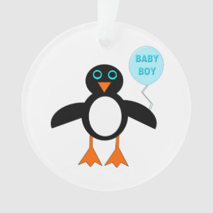 Bébé Bleu mignon Boy Pingouin Ornement acrylique