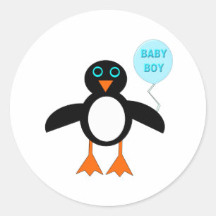 Bébé bleu mignon Stickers de pingouin garçon