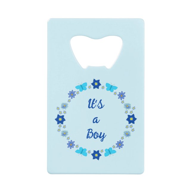 Bébé bleu Papillons et fleurs personnalisés (Devant)
