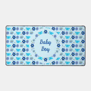 Bébé bleu Papillons et fleurs personnalisés