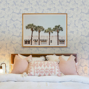 Bébé bleu Pastel Papier peint topique feuille