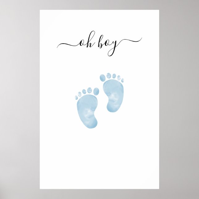 Bébé bleu pieds Baby shower Affiche de bienvenue b (Devant)