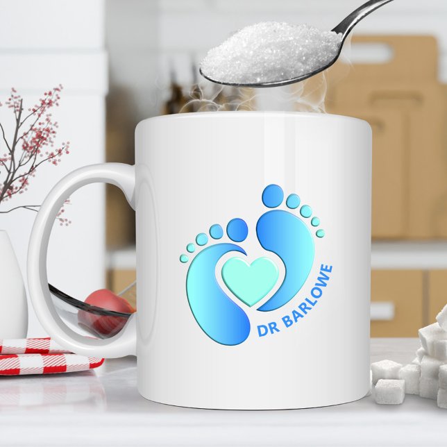 Bébé bleu pieds coeur Mug (Créateur téléchargé)