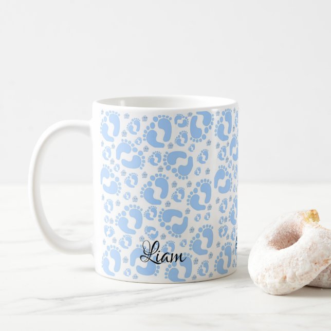 Bébé Bleu Pieds Garçons Mug (Avec donut)