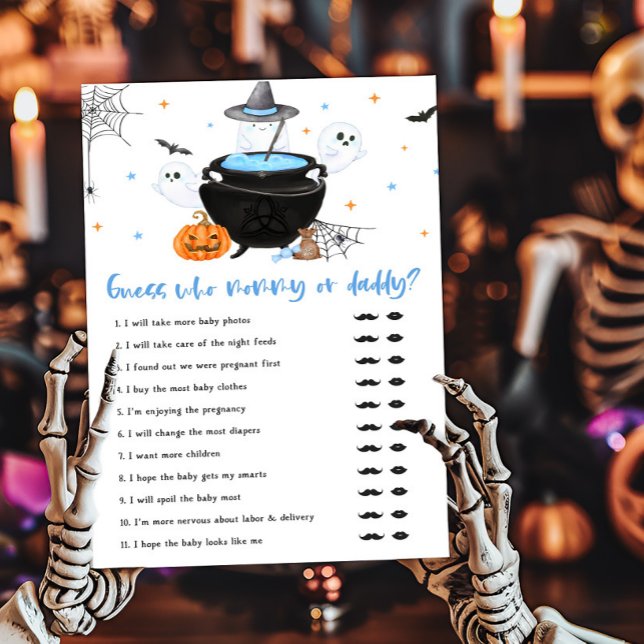 Bébé Bleu se Prépare Jeu de devinette Maman ou Pap (Baby is Brewing Baby Shower Bingo Game Guess who Mommy or Daddy Game)