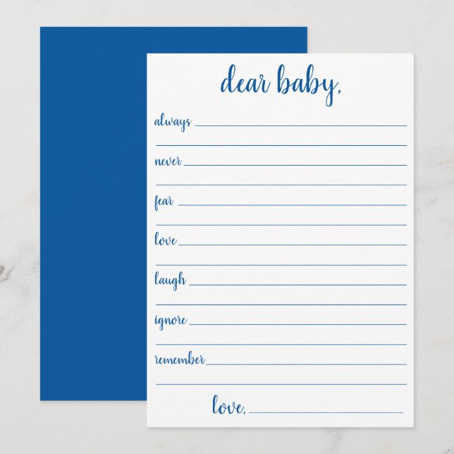 Bébé bleu simple | Carte de conservation Cerulean (Devant / Derrière)
