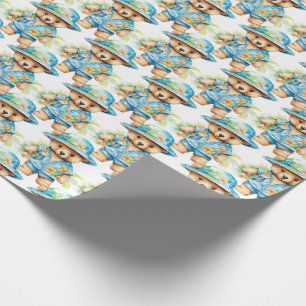 Bébé bleu Teddy Bear Papier cadeau enveloppant