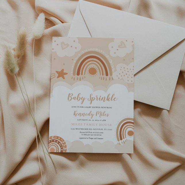 Bébé, Boho Rainbow Baby shower Invitation (Créateur téléchargé)