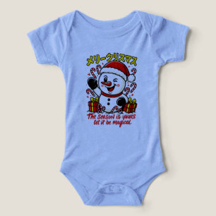 Bébé bonhomme de neige de Noël magique et joyeux a