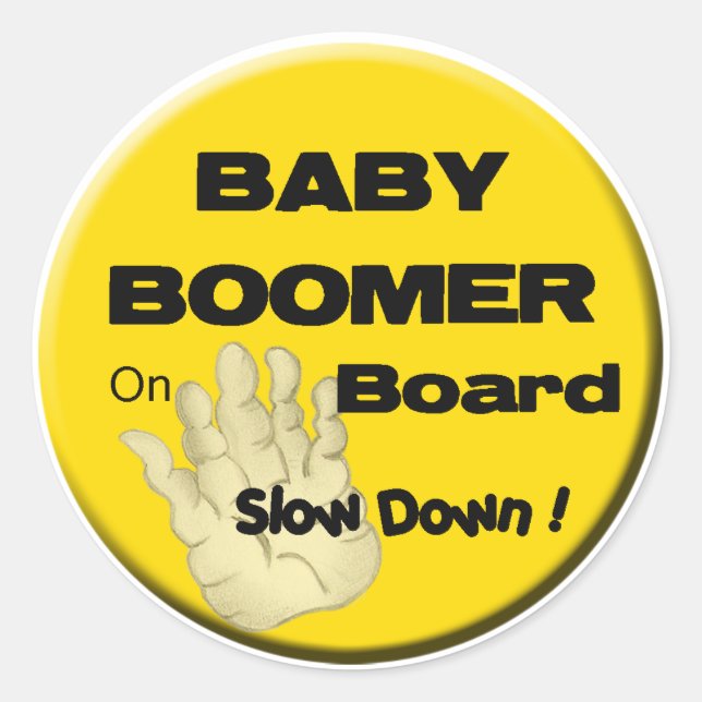 Bébé Boomer À Bord_Slow Down Sticker (Devant)