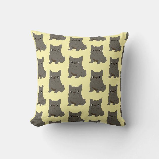 Bébé Bouledogue Français Bleu, housse de coussin j (Recto)