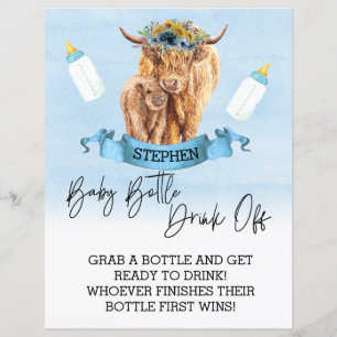 Bébé Bouteille Boire De Jeu Douche Highland Cow