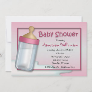 Bébé Bouteille rose Bébé Douche Invitations