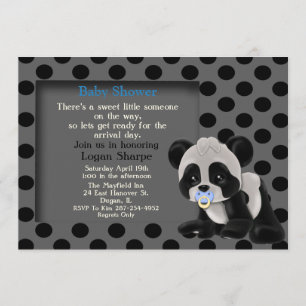 Bébé Boy Panda Bear Baby shower Invitation