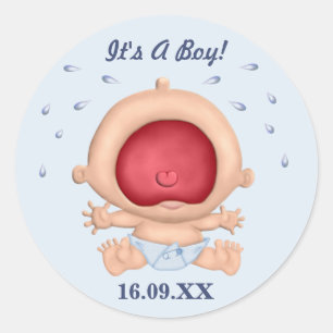 Bébé braillant c'est un autocollant de garçon