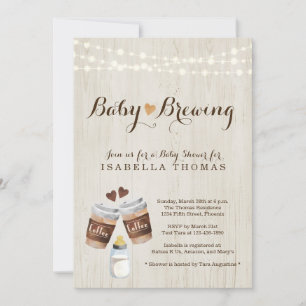 Bébé brassage café Baby shower Invitation