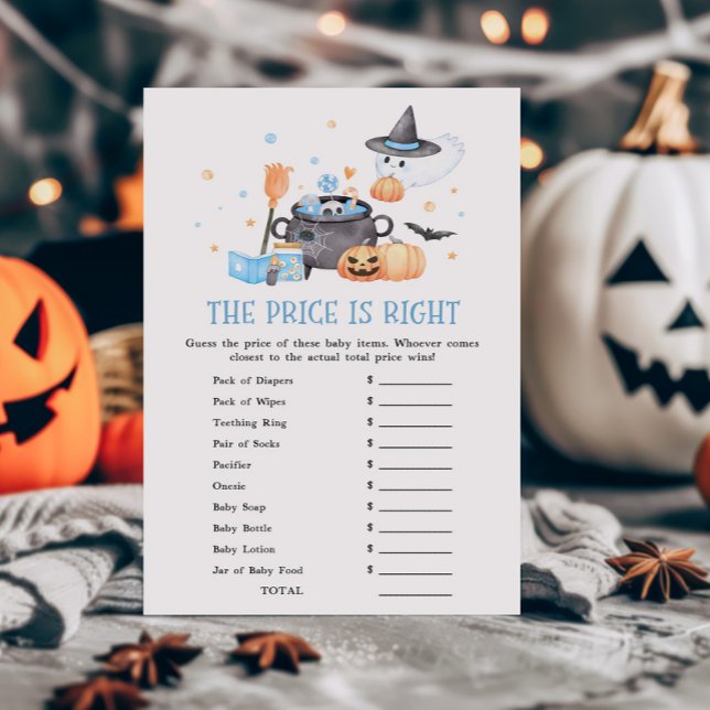 Bébé brasse Bleu Le prix est le bon jeu (Baby is Brewing Baby Shower The Price is Right Game)