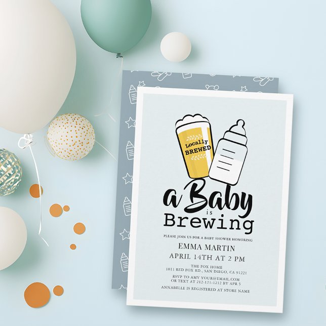Bébé brasse de la bière Invitation pour garçon Bab (Créateur téléchargé)
