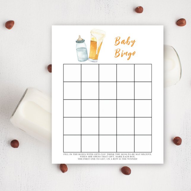 Bébé brasse de la bière Jeu de bingo Baby shower (Créateur téléchargé)